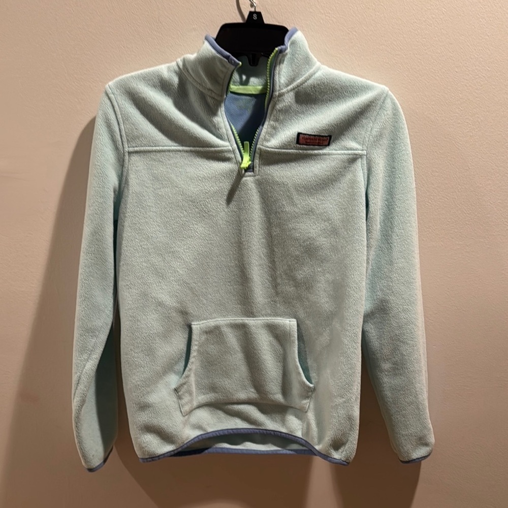 Vineyard Vines Aqua blue Fleece Pullover Girls XL